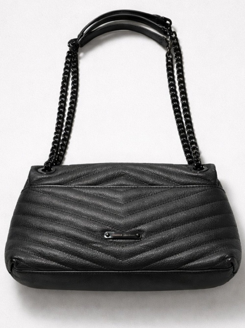 Rebecca Minkoff Black Quilted Chain-Handle Women's Shoulder Bag - Picture 2 of 6